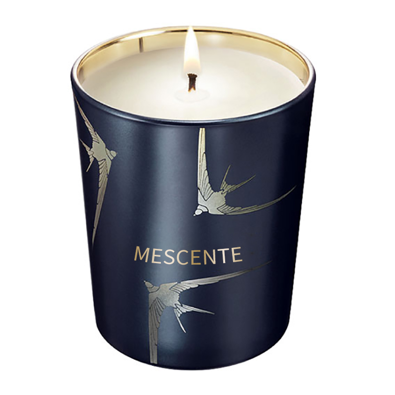 M & Boladh Sealbhóir Gloine Só Lámhdhéanta Colún Coinnle Vanilla Scented Le Criostail