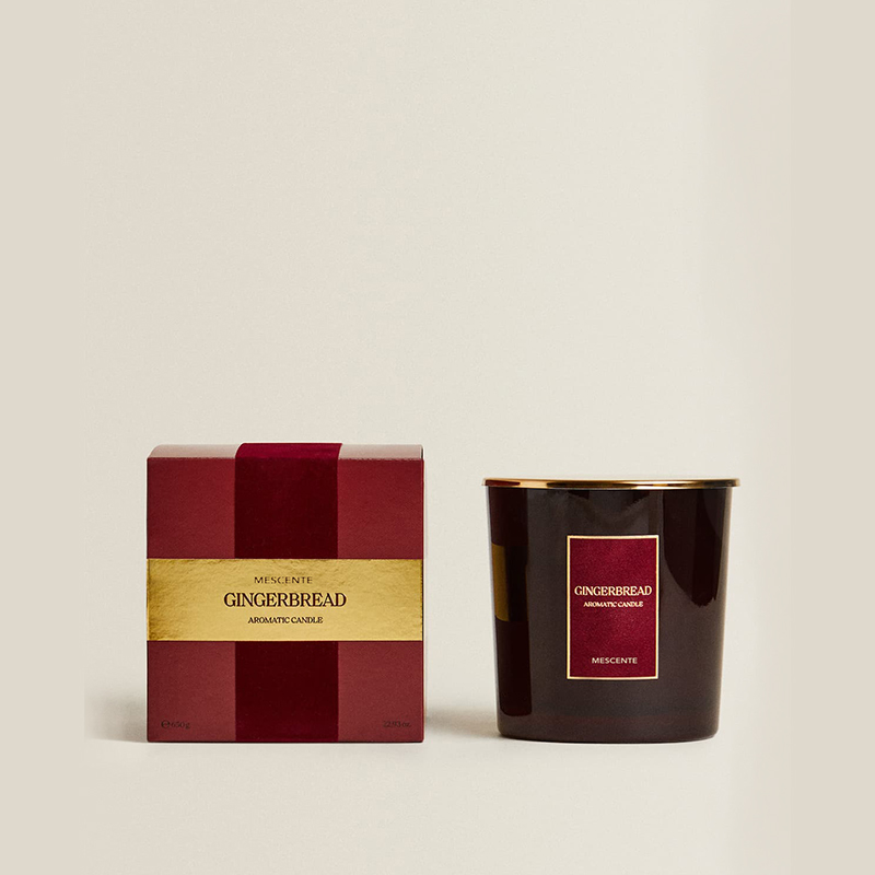 M&Scent Só an Chustam 3 Wicks Coinnle Lipéad Príobháideach Pearsantaithe Coinneal Scented Gloine Neamhlonrach Dubh