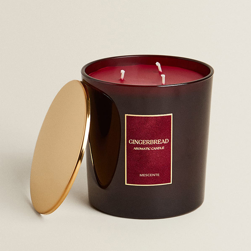M&Scent Só an Chustam 3 Wicks Coinnle Lipéad Príobháideach Pearsantaithe Coinneal Scented Gloine Neamhlonrach Dubh