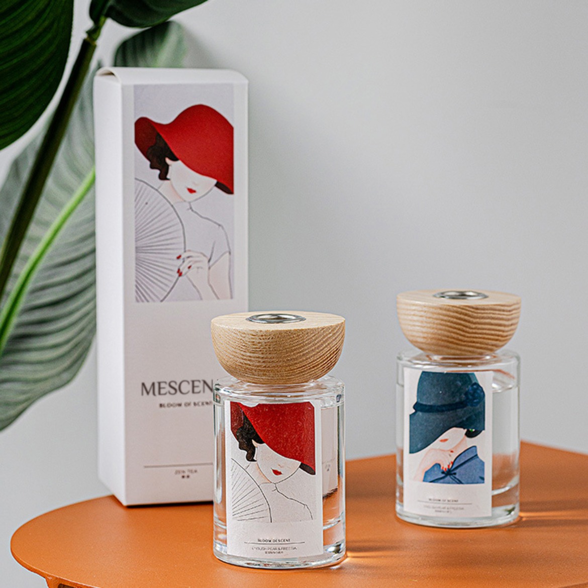 Leagan diffuser giolcach bata buidéal gloine mórdhíola M&Scent le stopallán