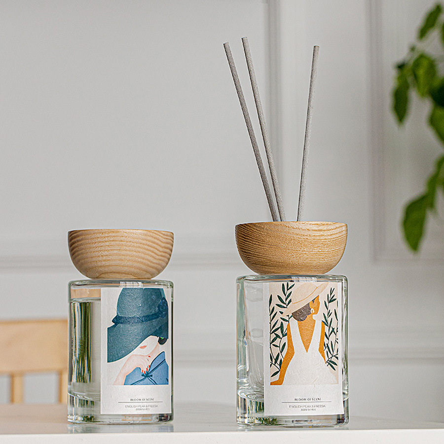 Leagan diffuser giolcach bata buidéal gloine mórdhíola M&Scent le stopallán
