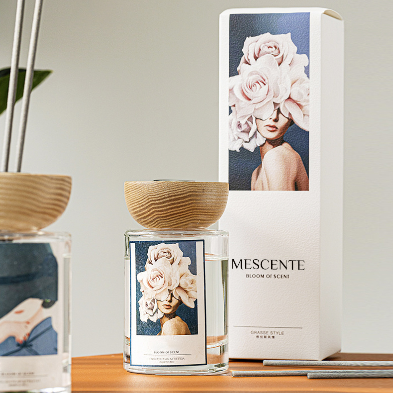Leagan diffuser giolcach bata buidéal gloine mórdhíola M&Scent le stopallán