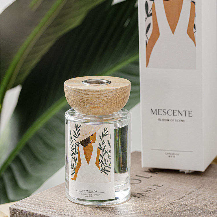 Leagan diffuser giolcach bata buidéal gloine mórdhíola M&Scent le stopallán