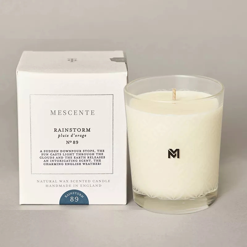 M&Boladh Lipéad Príobháideach Só Nua Mórdhíola Príobháideach Saincheaptha Prócaí Criostail na Nollag Coinneal Soighe Scented Kerzen le clúdach