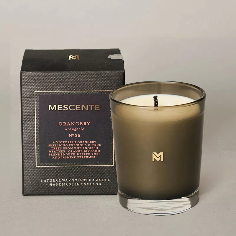 M&Boladh Lipéad Príobháideach Só Nua Mórdhíola Príobháideach Saincheaptha Prócaí Criostail na Nollag Coinneal Soighe Scented Kerzen le clúdach