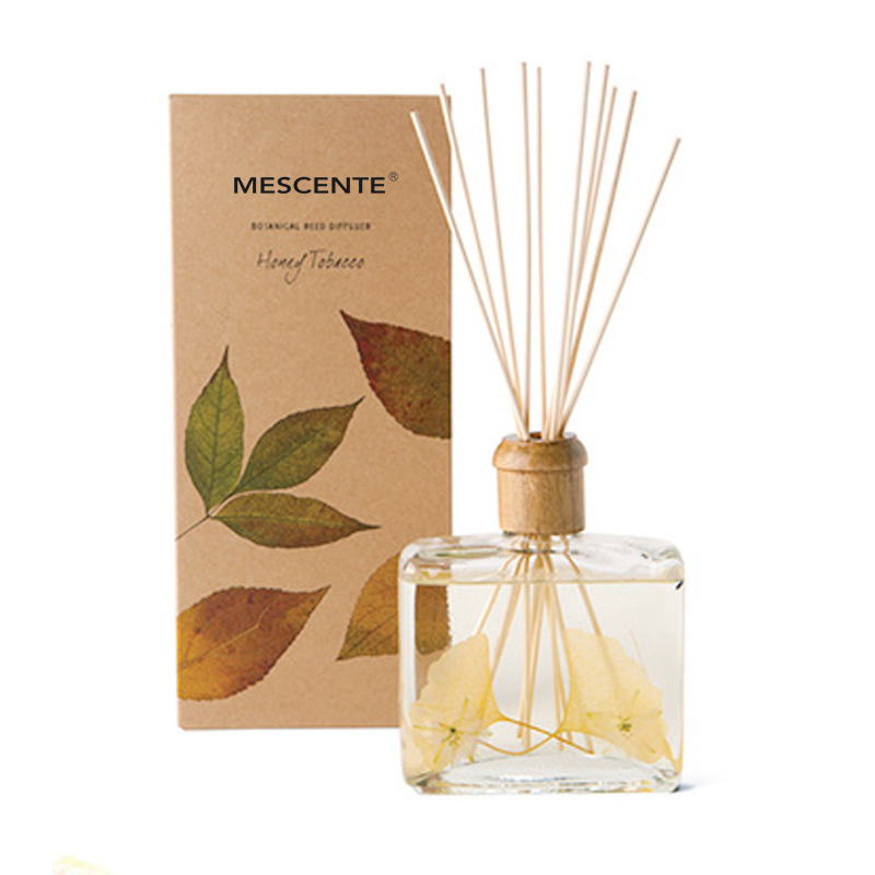 Mórdhíol Só Ardchaighdeáin Saincheaptha Lipéad Príobháideach Flower Sola Wood Aroma Reed Diffuser Le Bosca