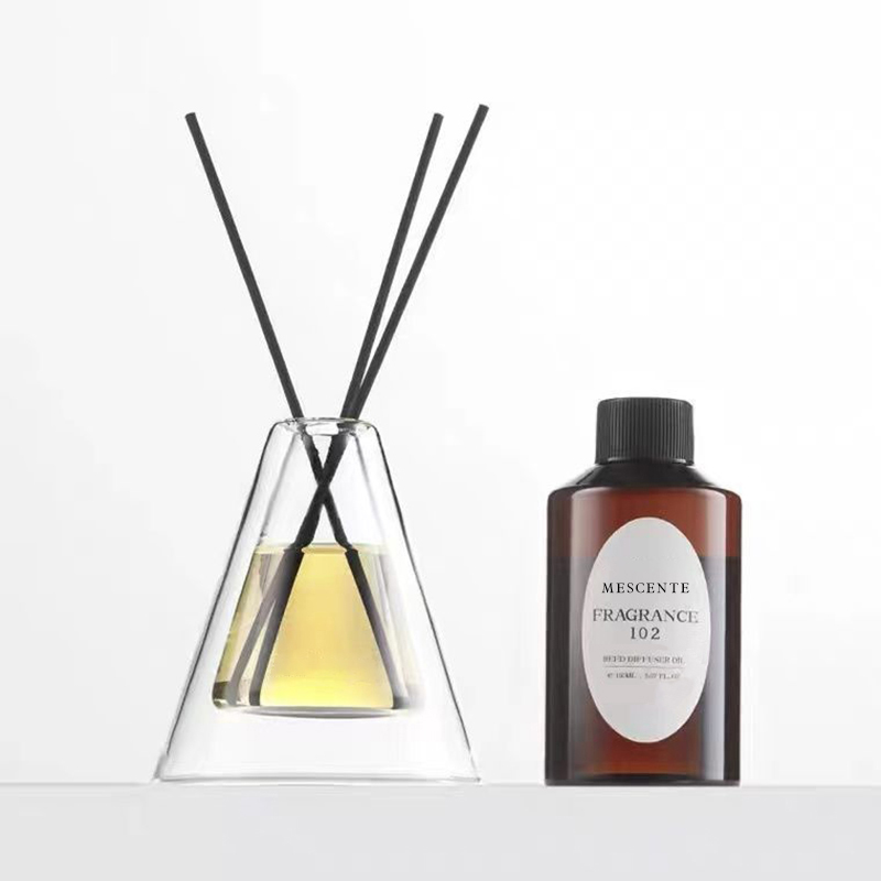 Saincheaptha Móra Heics Essenza Buidéal Gloine Uathúil Bán Frosted Breise Aeir Aroma Reed Difuser Baile Cumhráin Baile, Giolcach Diffusers Nollag