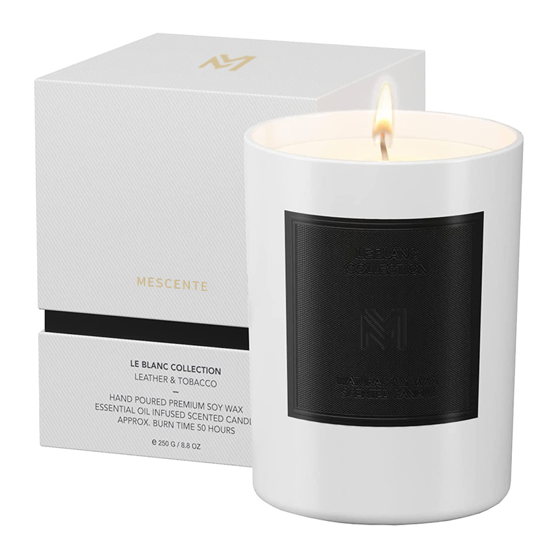 M&Boladh Mórdhíola Próca Gloine Dubh Só an Chustaim Na Nollag Socraithe Coinnle Céir Soighe Aromatherapy