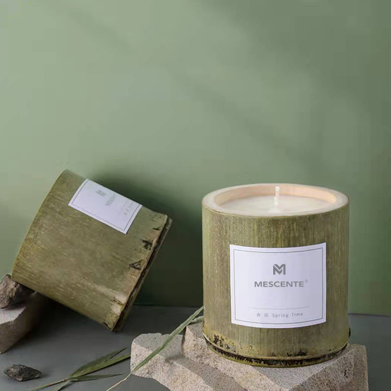 Coinnle sealbhóir coinneal só-adhmaid M&Scent lipéad príobháideach le roghnú le bosca