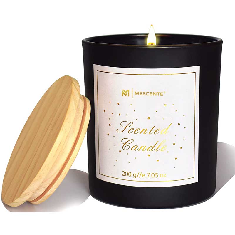 M&Scent Lógó Saincheaptha Buidéal Gloine Criostail Mini Babhta Caife Coinnle Céir Soighe Láidir le Bosca ina Bhulc