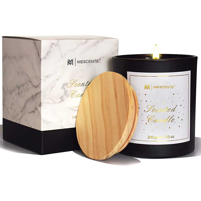 M&Scent Lógó Saincheaptha Buidéal Gloine Criostail Mini Babhta Caife Coinnle Céir Soighe Láidir le Bosca ina Bhulc