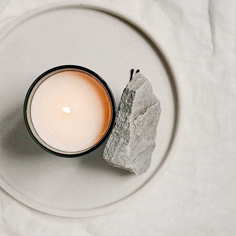 M&Scent Lógó Saincheaptha Buidéal Gloine Criostail Mini Babhta Caife Coinnle Céir Soighe Láidir le Bosca ina Bhulc