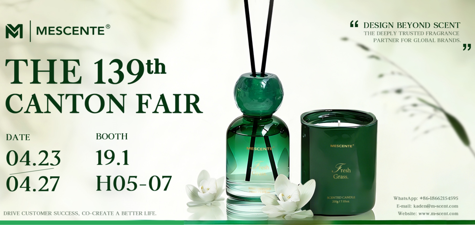 Tús MESCENTE ag an 139ú Canton Fair - Tabhair cuairt orainn ag Booth 19.1H05-07