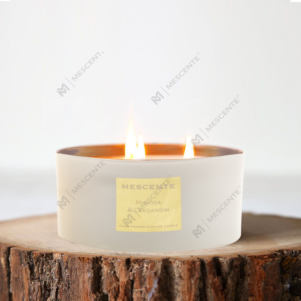 M&Scent cumhartheiripe maisiúil mórdhíola 3 wick seit bronntanas coinneal cnó cócó pailme scented