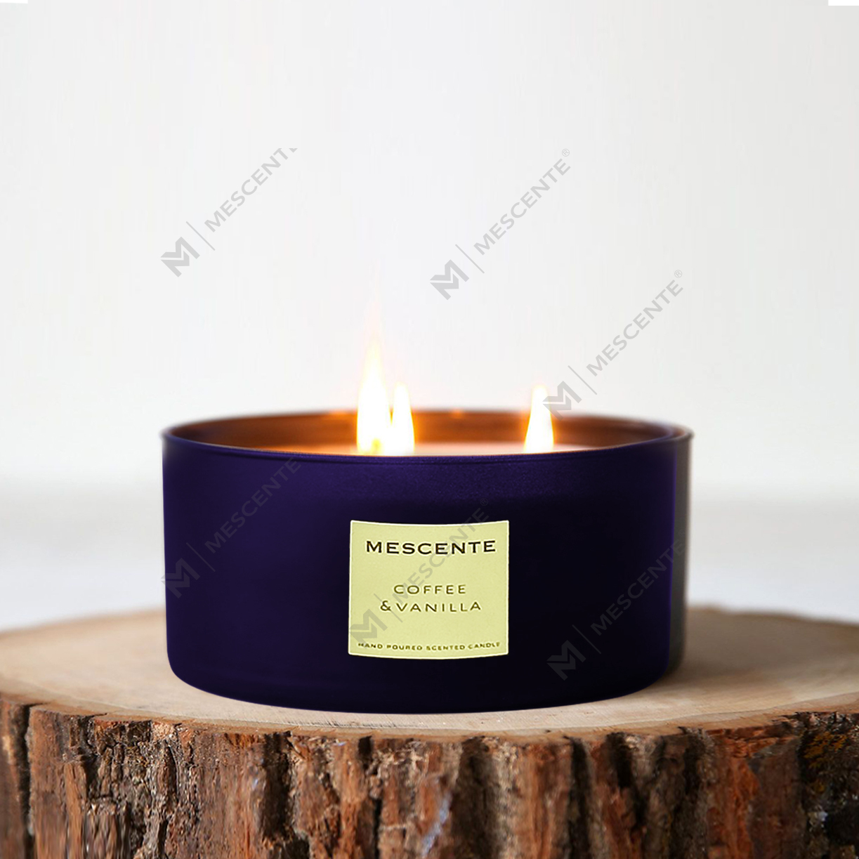 M&Scent cumhartheiripe maisiúil mórdhíola 3 wick seit bronntanas coinneal cnó cócó pailme scented
