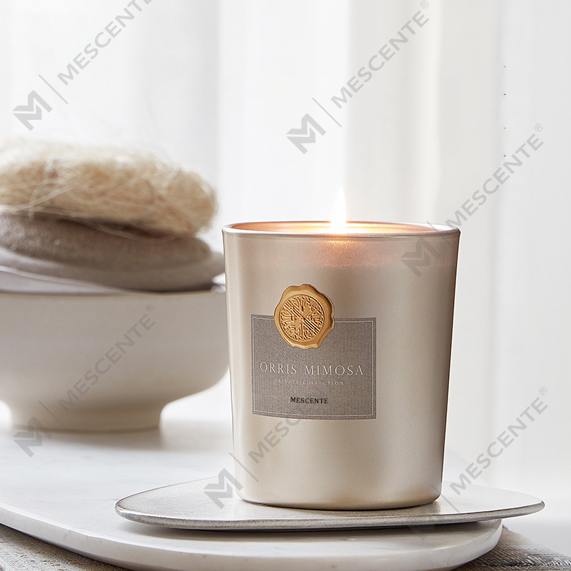 M&Scent só lipéad príobháideach saincheaptha prócaí gloine maisiúil cumhra coinneal céir soighe