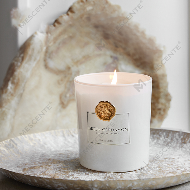 M&Scent só lipéad príobháideach saincheaptha prócaí gloine maisiúil cumhra coinneal céir soighe