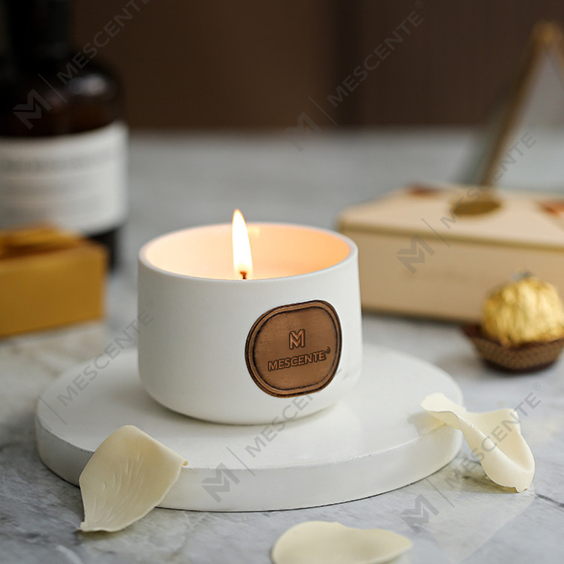 M&Scent lipéad príobháideach criadóireacht tacair bronntanas coinneal céir cnó cócó saincheaptha