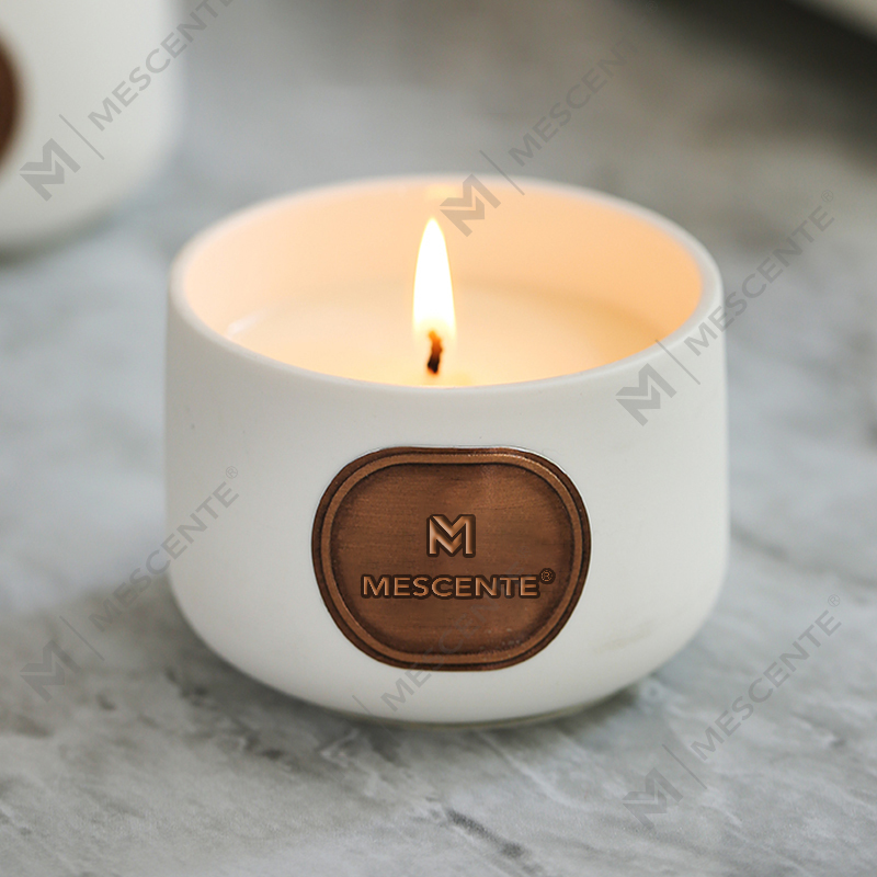 M&Scent lipéad príobháideach criadóireacht tacair bronntanas coinneal céir cnó cócó saincheaptha