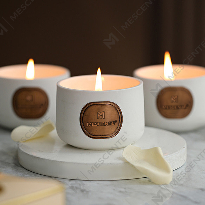 M&Scent lipéad príobháideach criadóireacht tacair bronntanas coinneal céir cnó cócó saincheaptha