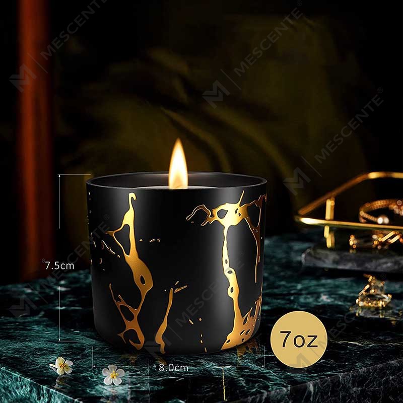 Méid Mór Só Maisiúchán Baile Ceirmeacha Pearsanta Saincheaptha Gránach Óir Próca Coinneal Lámhdhéanta Coinneáin Céir Soighe Socraigh Bronntanais Coinnle Scented