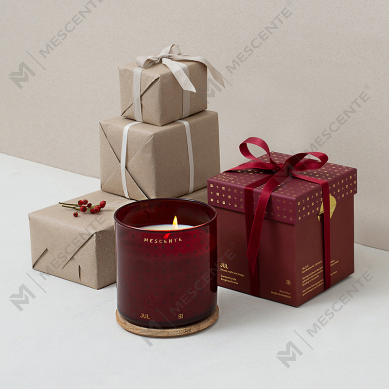 Coinnle Céir Soighe Scentáilte Nollag Lámhdhéanta Saincheaptha M&Scent le Bosca Bronntanais