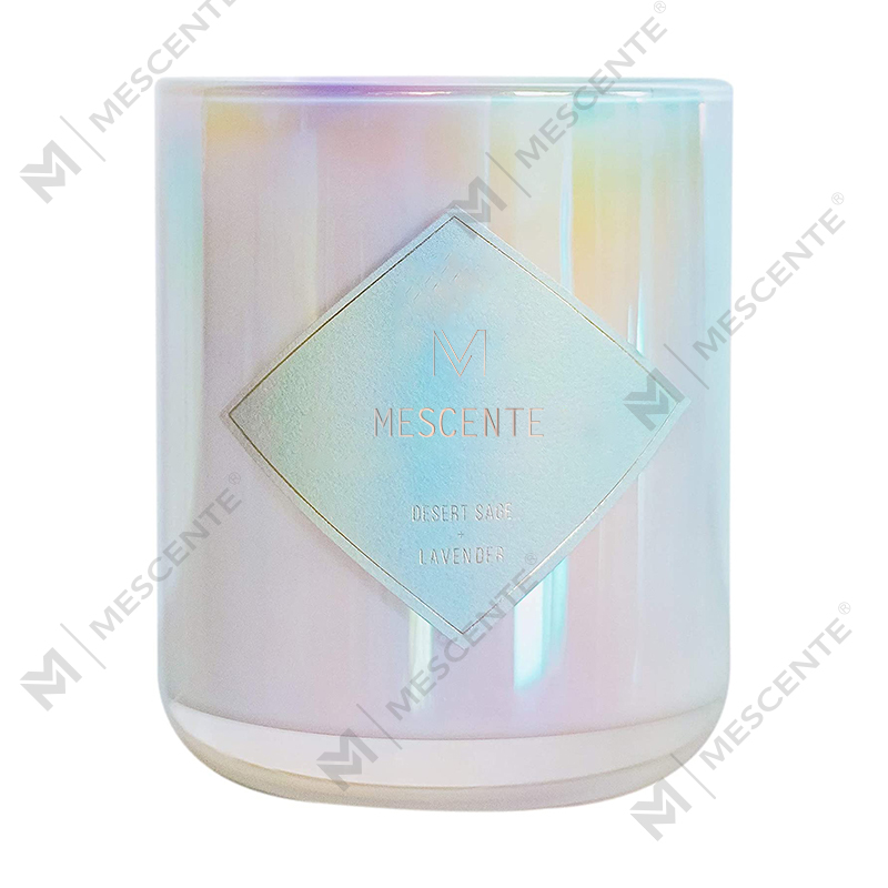 Folamh Frosted Clear Gloine Prócaí Coinneal Bán Dubh Wick Le Lid
