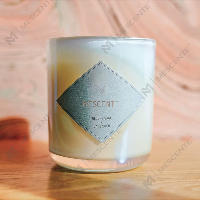 Folamh Frosted Clear Gloine Prócaí Coinneal Bán Dubh Wick Le Lid