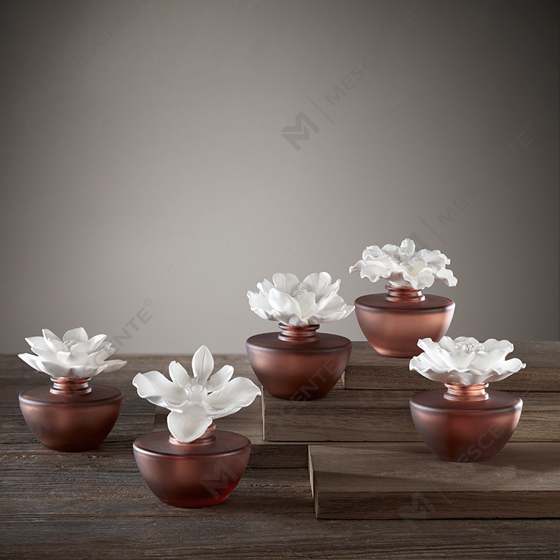 Cumhrán Mini Bláth Bán Ola Diffuser Aroma Giolcach, cumhráin Tacar Bronntanais Diffusers Giolcach na Téalainne