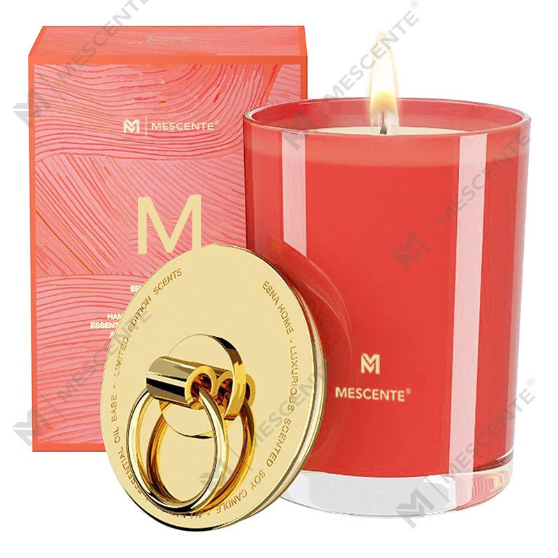 M&Scent Só Bán Céir Soighe Lógó Coinnle Scented Bainise Pearsantaithe, Coinneal Campa an Chustaim