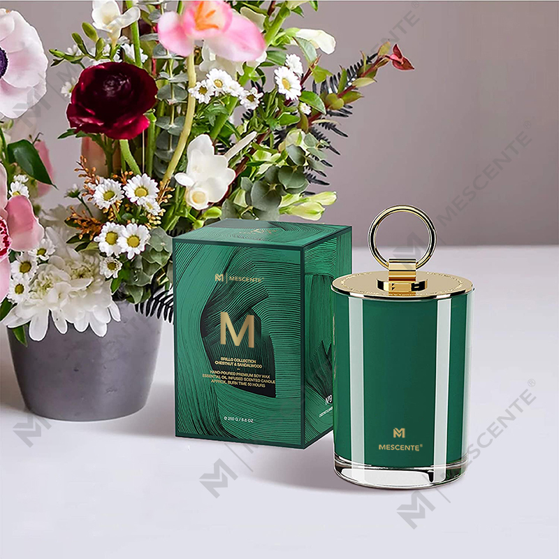 M&Scent Só Bán Céir Soighe Lógó Coinnle Scented Bainise Pearsantaithe, Coinneal Campa an Chustaim