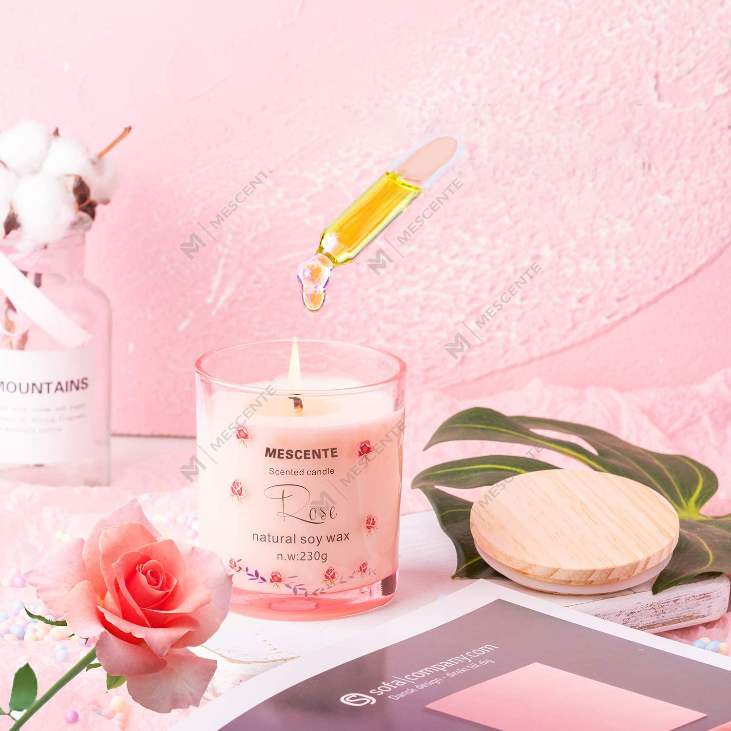 Sealbhóir Gloine Só Lámhdhéanta M&Boladh Colún Ceirmeacht Spioradálta Colún Vanilla Scentáilte Le Criostail