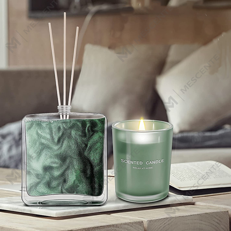 M&S cent Lemon Basil Scented Ola Giolcach Difuser agus Bronntanais Coinnle Scented le Bataí don Bhaile
