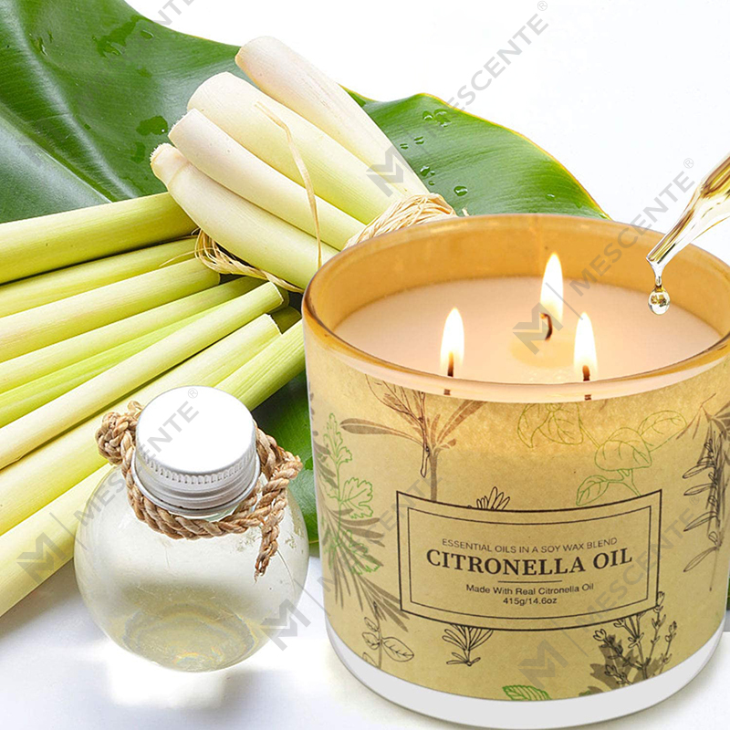 Fadtéarmach 3 Próca Chillín Tacair Coinnle Ola Citronella cumhartheiripe scentáilte le haghaidh BALCÓIN PATIO Gairdín Baile