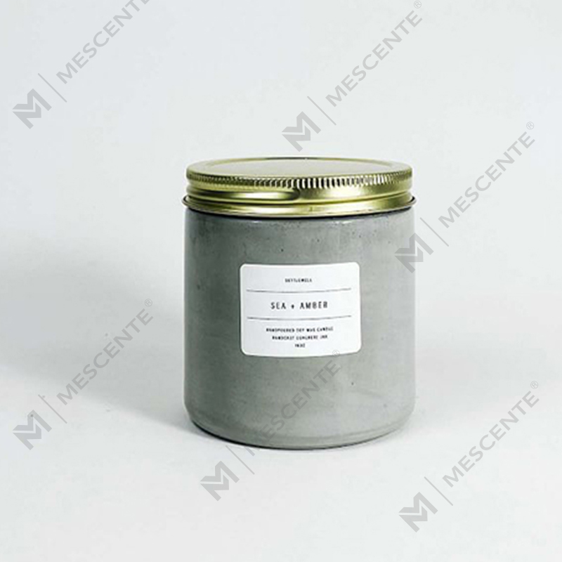 Próca Coincréite Bán an Chustaim Candle Scented le clúdach