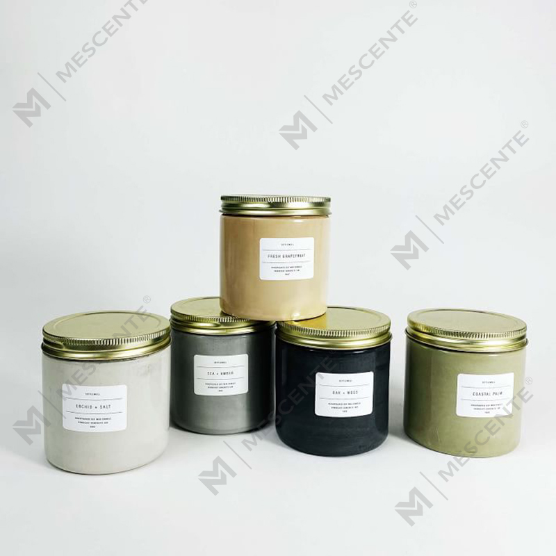 Próca Coincréite Bán an Chustaim Candle Scented le clúdach
