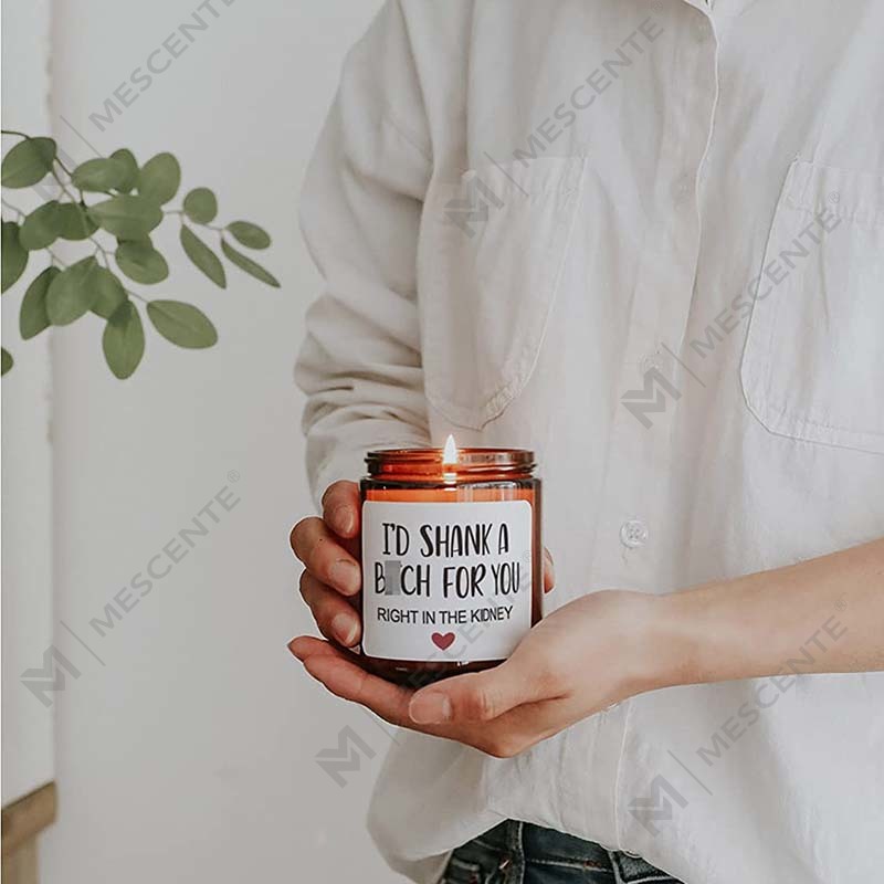 M&Boladh 100% Céir Nádúrtha Coinnle Scented Nollag le haghaidh Tacar Bronntanais Baile, Coinnle Scented I bPróca Gloine Le Clúdach Miotail