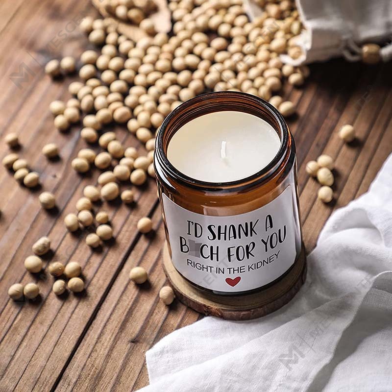 M&Boladh 100% Céir Nádúrtha Coinnle Scented Nollag le haghaidh Tacar Bronntanais Baile, Coinnle Scented I bPróca Gloine Le Clúdach Miotail