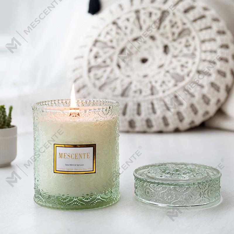 M&S cent Eucalyptus Spearmint Homemade Céir Soighe Céir Bláth Triomaithe Spá Candle