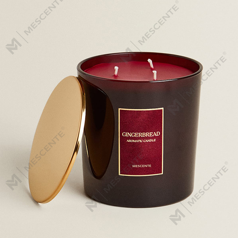 M&Scent Só an Chustaim 3 Wicks Coinnle Lipéad Príobháideach Pearsantaithe Coinneal Scented Gloine Neamhlonrach Dubh